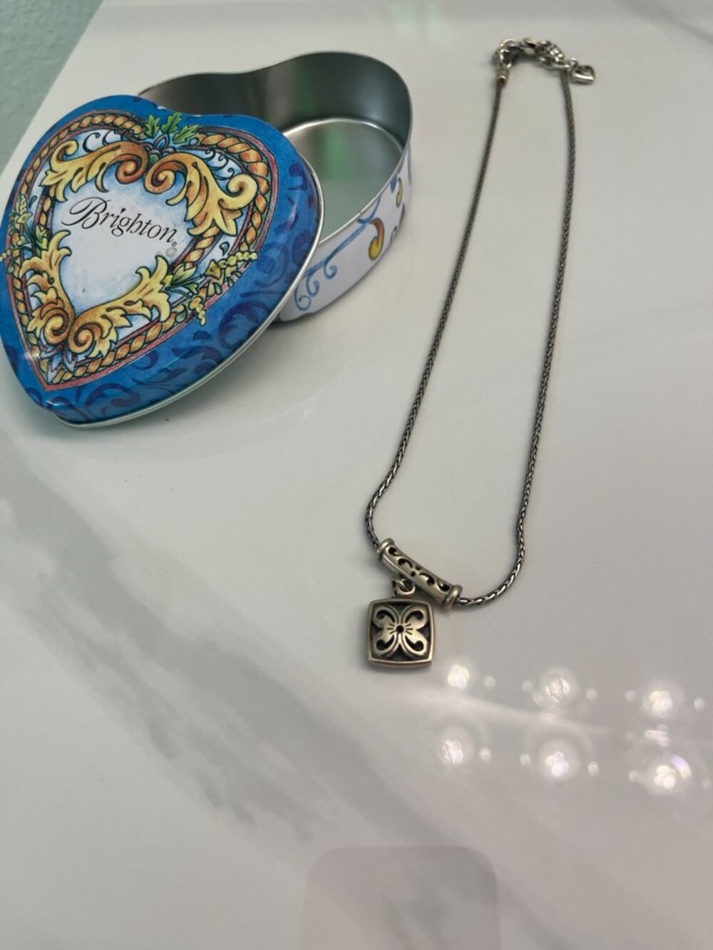 Brighton Two-Tone Openwork Pendant Necklace With Tin